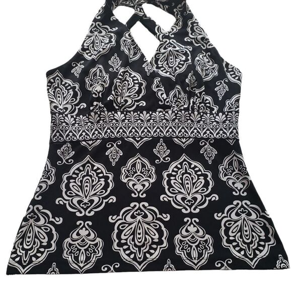 White House Black Market Signature Knits Twisted Back Straps Halter Top - Picture 3 of 12